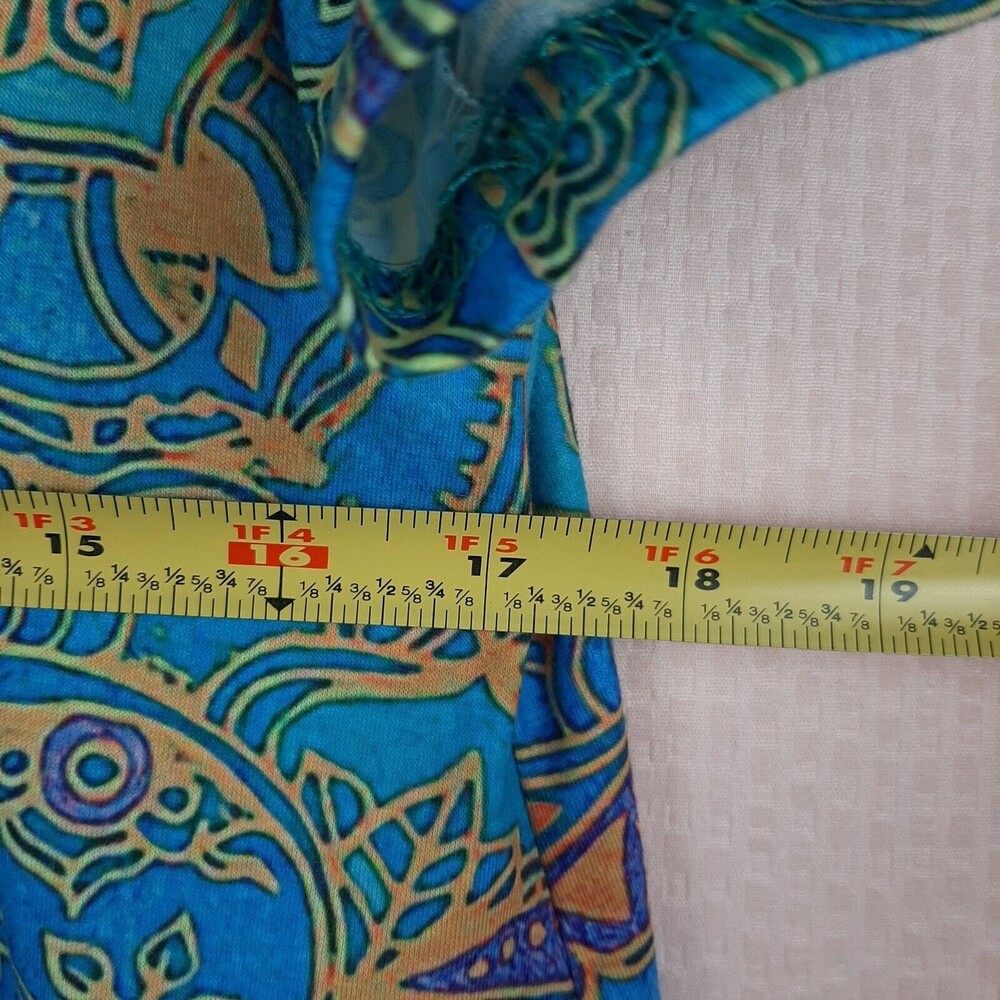 Misslook Women T Shirt Blue Floral Top Zip V Neck Short Sleeve Cotton Blend Sz S - Picture 3 of 12